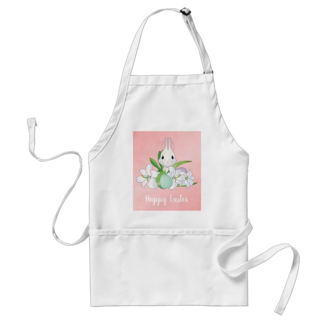 Bunny With Flowers Standard Apron (Front)