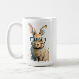 Bunny with Glasses Coffee Mug