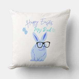 bunny with glasses & Easter Gift for dad  Cushion