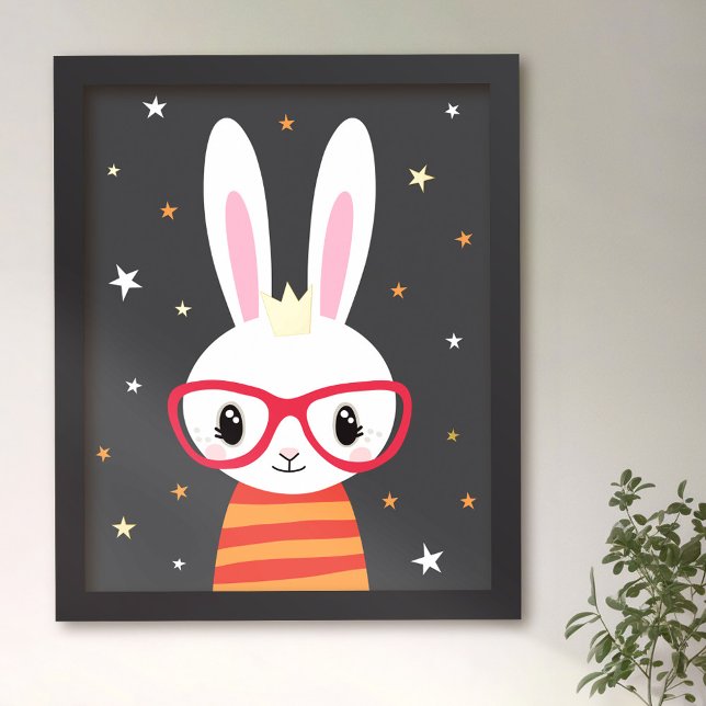 Bunny with glasses kids wall art nursery decor (Creator Uploaded)