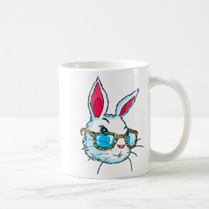 Bunny With Gles, Easter Bunny, Women Girls Cute Ea Coffee Mug