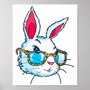 Bunny With Gles, Easter Bunny, Women Girls Cute Ea Poster