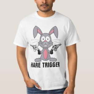 BUNNY WITH GUNS, HARE TRIGGER T-SHIRTS