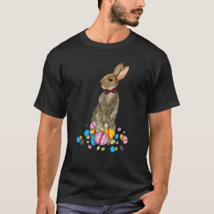 Bunny With Necktie Happy Easter Sayings Egg Cute B T-Shirt