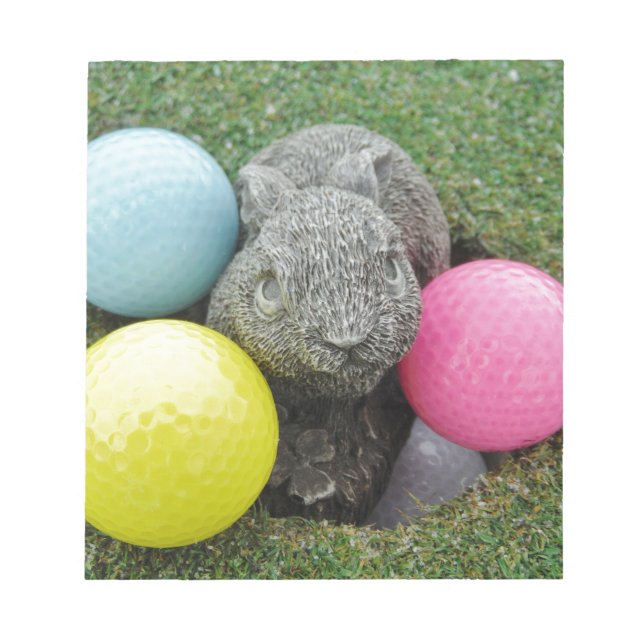 Bunny with pink blue yellow egg notepad (Front)