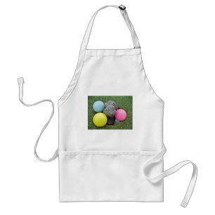 Bunny with pink blue yellow egg standard apron