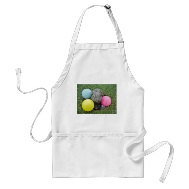 Bunny with pink blue yellow egg standard apron (Front)