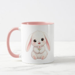 Bunny with Pink Flower Mug