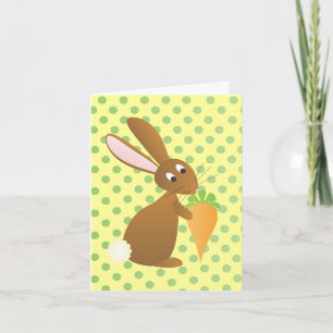 Bunny with Prize Carrot Holiday Card