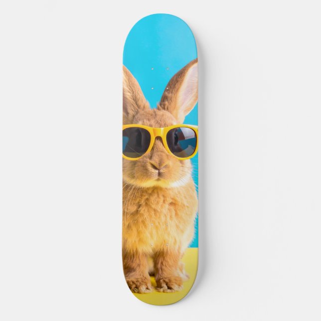 bunny with sunglasses skateboard (Front)