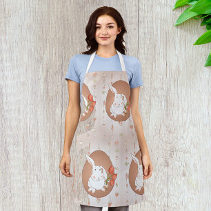 Bunny with Tulips Spring Holiday Rabbit Apron