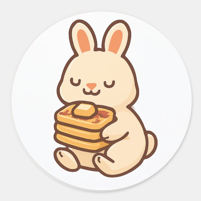 Bunny With Waffles – Cute Animal Sticker (Front)