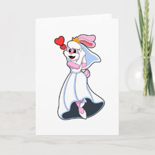 Bunny with Wedding dress & Crown Card
