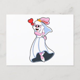 Bunny with Wedding dress & Crown Postcard