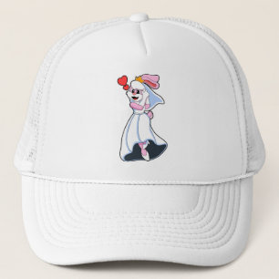 Bunny with Wedding dress & Crown Trucker Hat