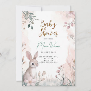 Bunny Woodland Baby Shower Invitation