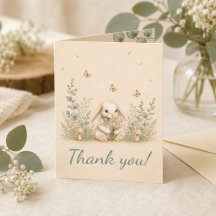 Bunny Woodland Baby Shower Thank You