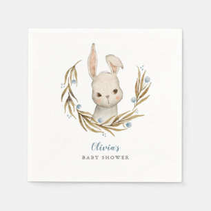 Bunny Woodland Theme Boy Baby Shower Napkin