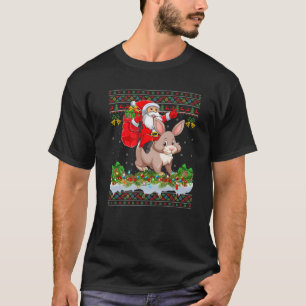 Bunny Xmas Pyjamas Ugly Santa Riding Bunny Christm T-Shirt