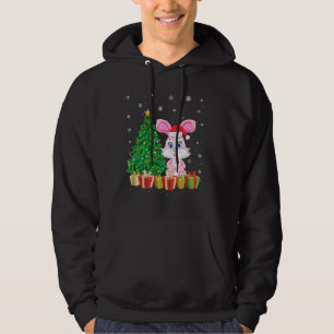 Bunny Xmas Tree Lighting Santa Hat Bunny Christmas Hoodie