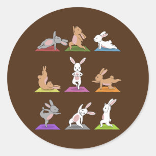 Bunny Yoga  Classic Round Sticker