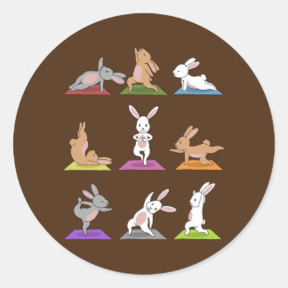 Bunny Yoga  Classic Round Sticker