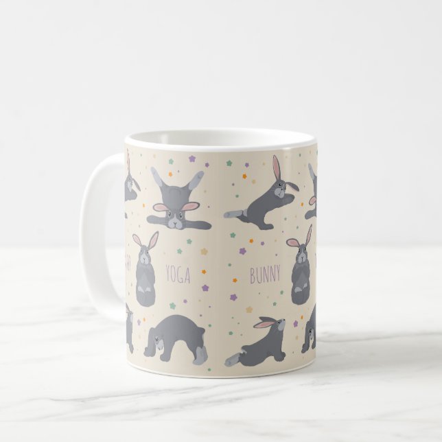 Bunny Yoga Poses Funny Rabbit Coffee Mug (Front Left)