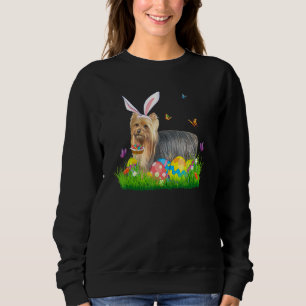 Bunny Yorkshire Terrier With Egg Basket Easter Hun Sweatshirt