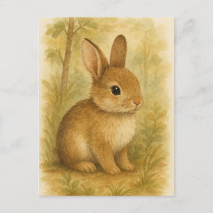 Bunny Young Hare Baby Rabbit Wild Animals Postcard