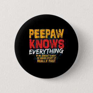 Bunnyaw Knows Everything Funny Bunnyaw Fathers Day 6 Cm Round Badge