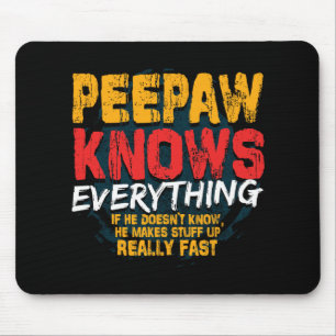 Bunnyaw Knows Everything Funny Bunnyaw Fathers Day Mouse Mat