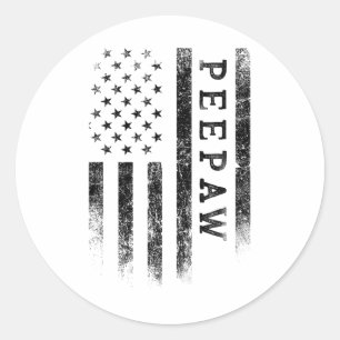 Bunnyaw Patriotic American Usa Flag Father's Day B Classic Round Sticker