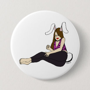 bunnygirl  7.5 cm round badge