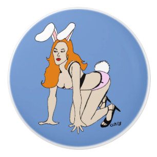 bunnygirl   ceramic knob