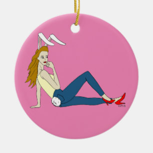 bunnygirl ceramic tree decoration