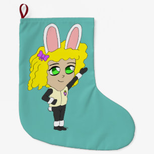 bunnygirl chibi large christmas stocking