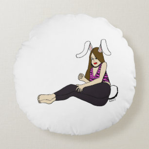 bunnygirl round cushion