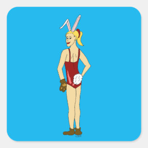 bunnygirl  square sticker