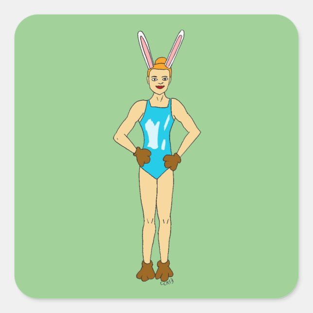 bunnygirl  square sticker (Front)