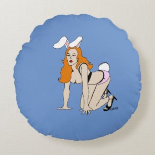bunnygirl throw pillow
