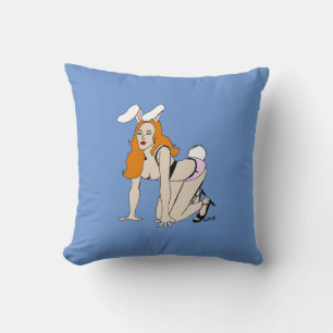 bunnygirl throw pillow