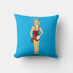 bunnygirl throw pillow