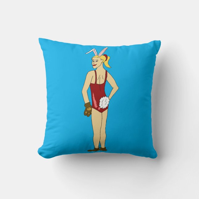 bunnygirl  throw pillow (Front)