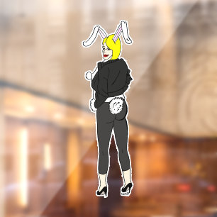bunnygirl window cling