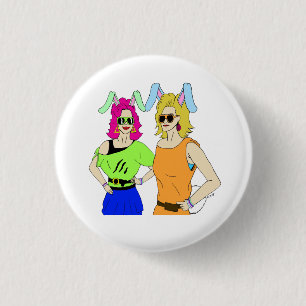 bunnygirls    3 cm round badge