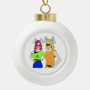 bunnygirls        ceramic ball christmas ornament