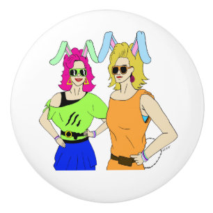 bunnygirls ceramic knob