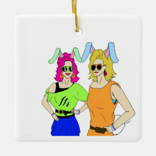 bunnygirls ceramic ornament