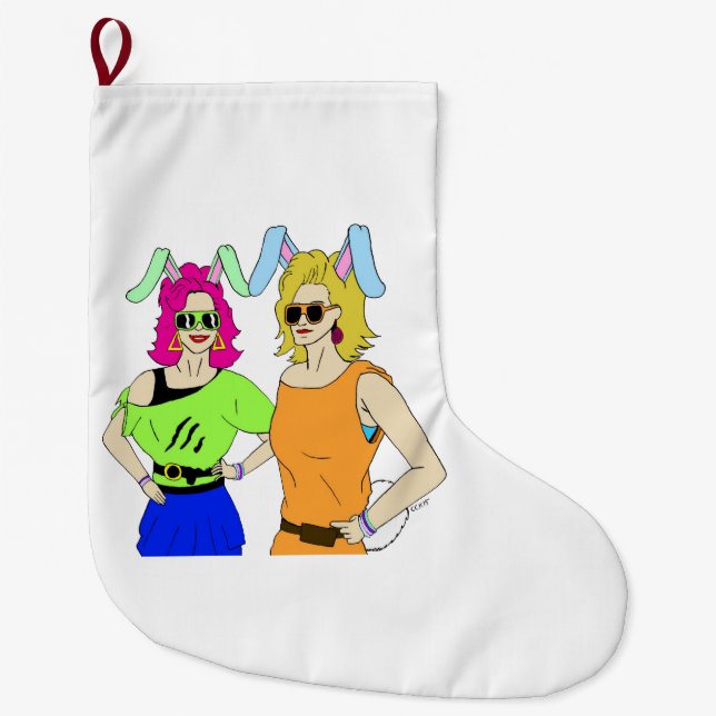 bunnygirls    large christmas stocking (Front)