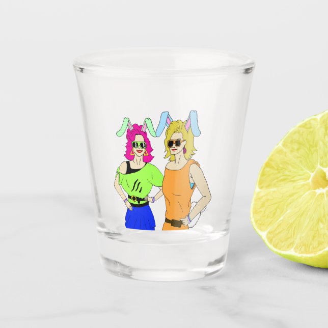 bunnygirls        shot glass (Front)